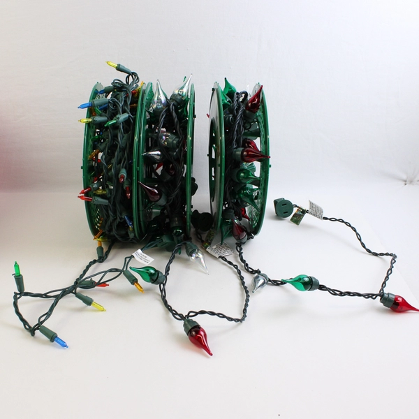 Set of 3 Christmas Light Storage Reels w/Carrying Bag, Red/Green