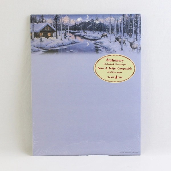 Leanin' Tree Winter Scene Stationery Set 18 Sheets/Envelopes New