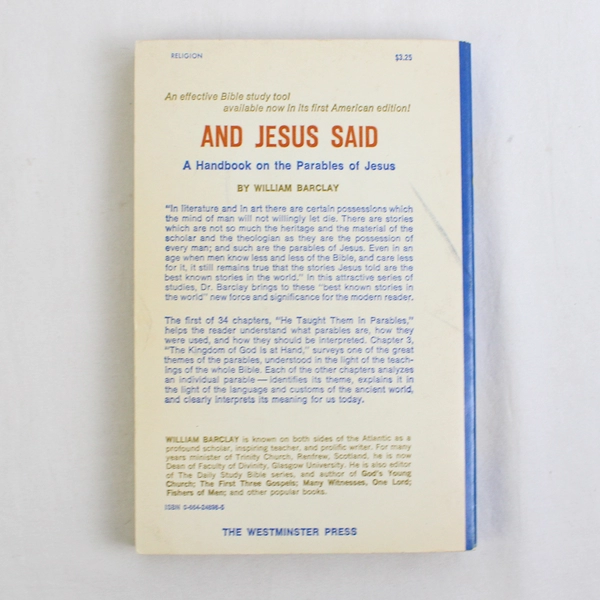 And Jesus Said A Handbook on the Parables of Jesus William Barclay 1975 PB