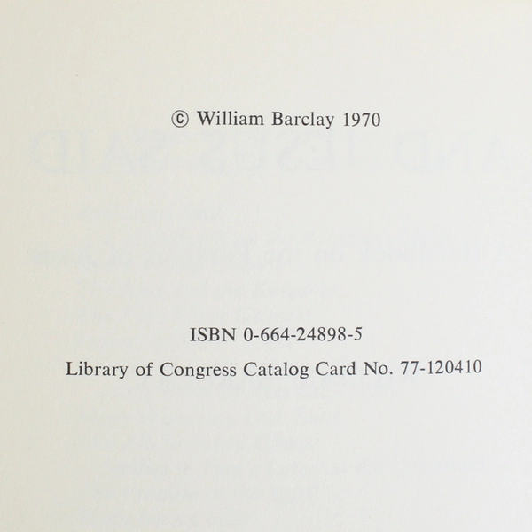 And Jesus Said A Handbook on the Parables of Jesus William Barclay 1975 PB