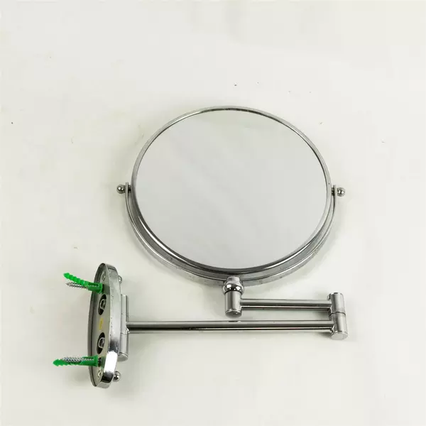 Chrome Double-Sided Swing Arm Wall Mount Makeup Mirror - Magnifying & Regular