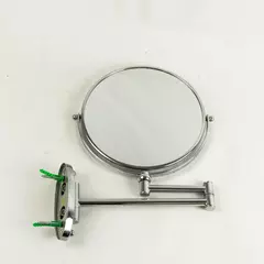 Chrome Double-Sided Swing Arm Wall Mount Makeup Mirror - Magnifying & Regular