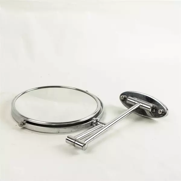 Chrome Double-Sided Swing Arm Wall Mount Makeup Mirror - Magnifying & Regular