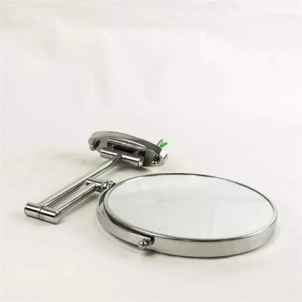 Chrome Double-Sided Swing Arm Wall Mount Makeup Mirror - Magnifying & Regular