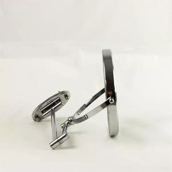 Chrome Double-Sided Swing Arm Wall Mount Makeup Mirror - Magnifying & Regular