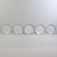 Lot of 5 Vintage Corelle Saucers Woodland Brown 6" 
