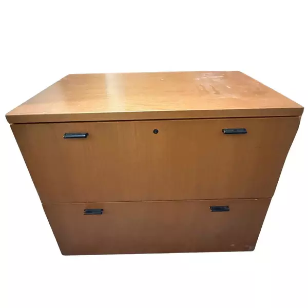 2 Drawer Wood Lateral Filing Cabinet Metal Interior No Key