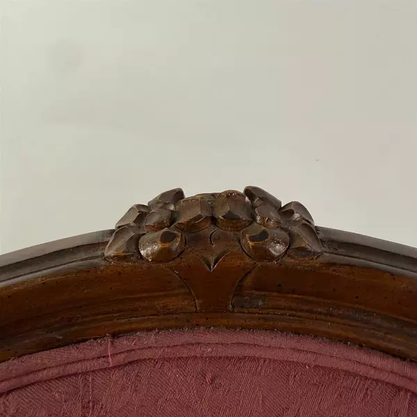 Vintage Flexsteel Victorian Style Red Upholstered Arm Chair