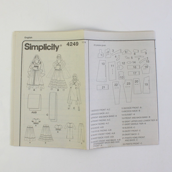 Simplicity Andrea Schewe 4249 Costumes For Adults Women's Size HH (6, 8, 10, 12)