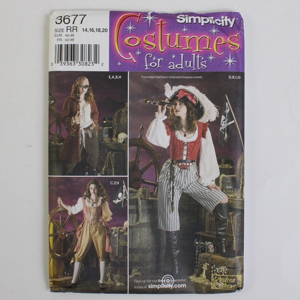 Simplicity Andrea Schewe 3677 Costumes For Adults Womens Size RR (14,16,18,20)
