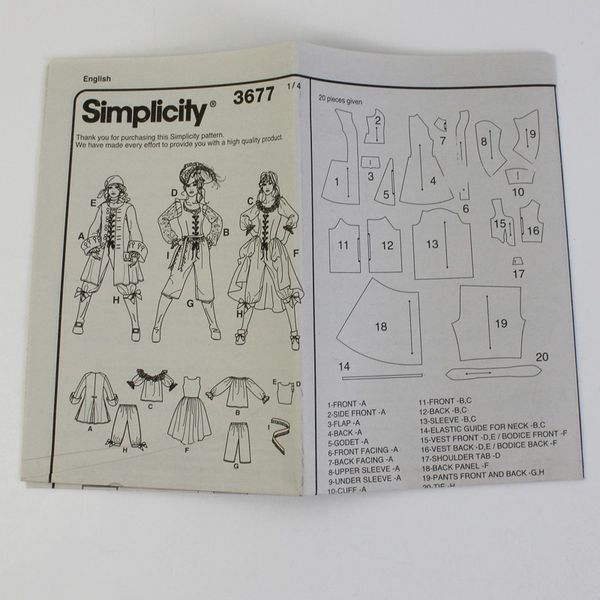 Simplicity Andrea Schewe 3677 Costumes For Adults Womens Size RR (14,16,18,20)