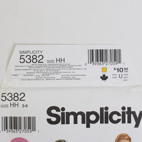 Simplicity 5382 Easy to Sew Nightgown, Robe & PJs Patterns Girls Size HH (3-6)