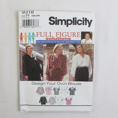 Simplicity 9318 Hoax Full Figure Blouse Patterns Womens Size FF (18W-24W) 1994