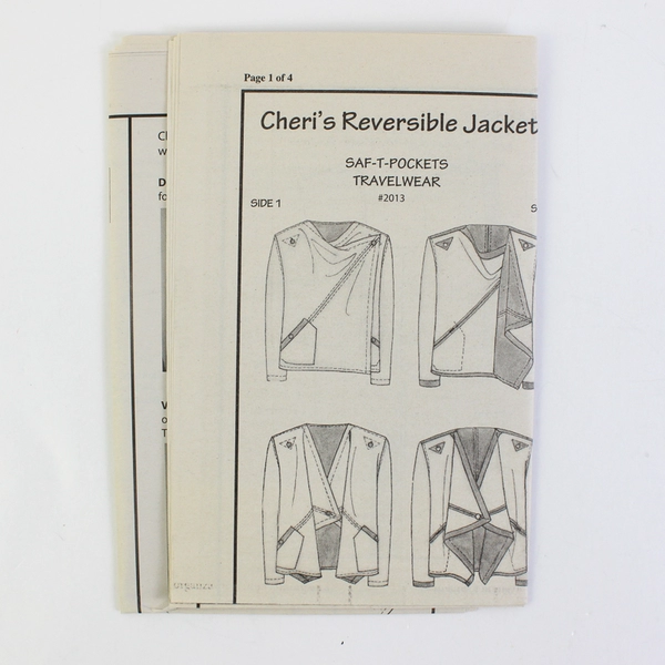 Saf-T-Pockets #2013 Cheri's Reversible Jacket Sewing Pattern Women's (XS-3XL)