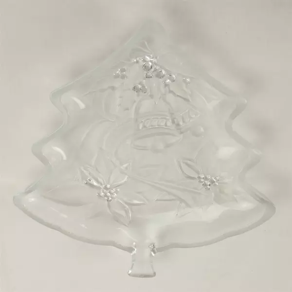 Mikasa Clear Glass Christmas Tree Candy Dish 7.5" Tall 
