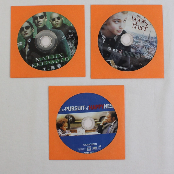 Matrix Reloaded & Book Thief & Pursuit Of Happyness (DVD, No DVD Cases)