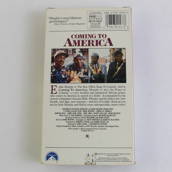 Coming To America VHS, 1988 Eddie Murphy, #32157