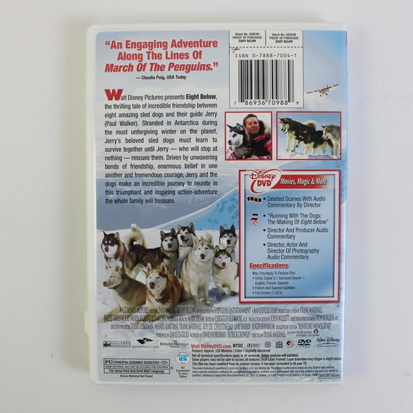 Walt Disney's Eight Below DVD, 2006 Walt Disney Pictures Paul Walker Action