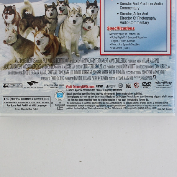 Walt Disney's Eight Below DVD, 2006 Walt Disney Pictures Paul Walker Action