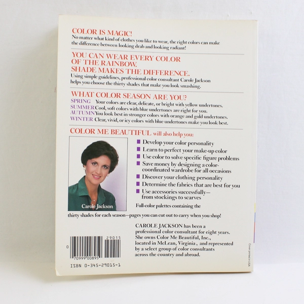 Color Me Beautiful by Carole Jackson 1981 Printing Ballantine Books Paperback