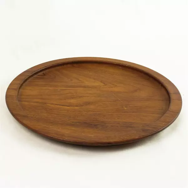 Wooden Round Serving Tray 13" Natural Wood Rustic Display