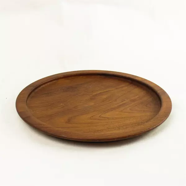 Wooden Round Serving Tray 13" Natural Wood Rustic Display