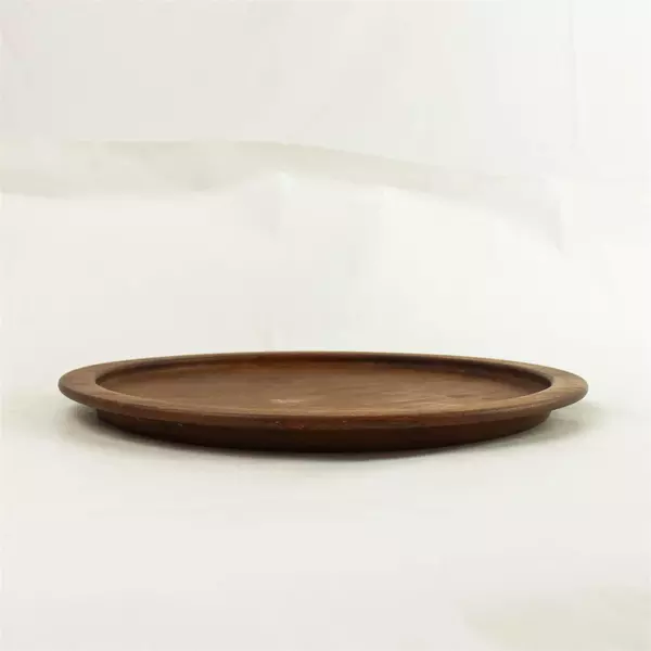 Wooden Round Serving Tray 13" Natural Wood Rustic Display