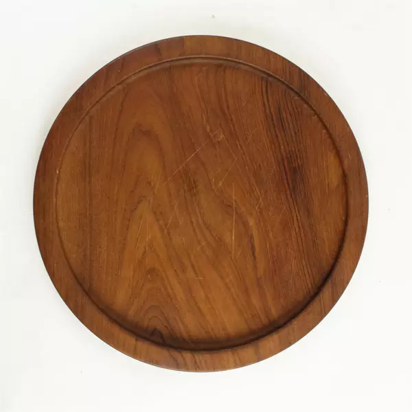 Wooden Round Serving Tray 13" Natural Wood Rustic Display