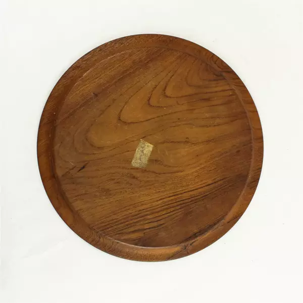 Wooden Round Serving Tray 13" Natural Wood Rustic Display