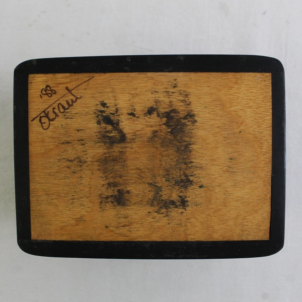 VTG 1988 David & Kim Okrant Handmade Exotic Wood Box Maple Burl Indian Ebony