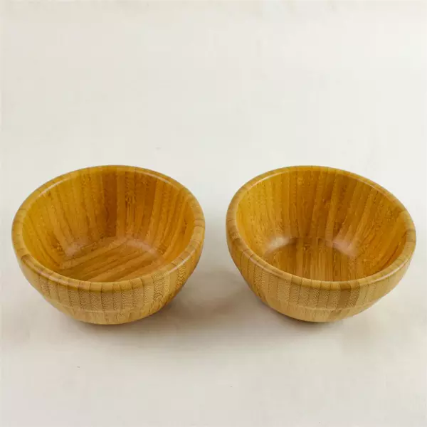 Pampered Chef Bamboo Snack & Dip Bowls Set of 2