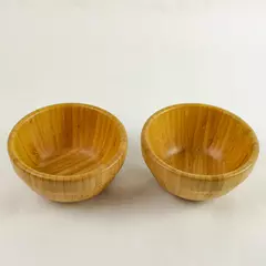 Pampered Chef Bamboo Snack & Dip Bowls Set of 2