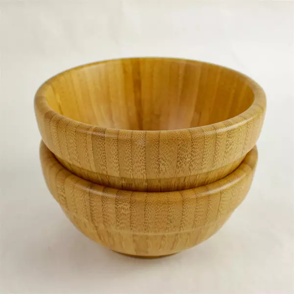 Pampered Chef Bamboo Snack & Dip Bowls Set of 2