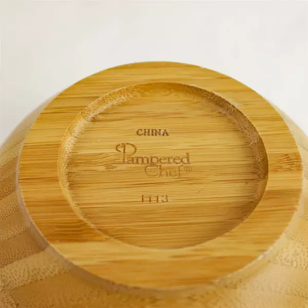 Pampered Chef Bamboo Snack & Dip Bowls Set of 2