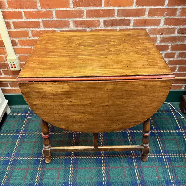 Vintage Wood Jacobean Style Drop Leaf Dining Table