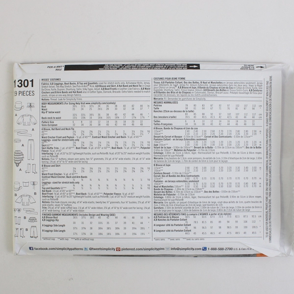 Simplicity Amy Brown 1301 Fantasy Costumes Women's Size H5 (6-14) 2014