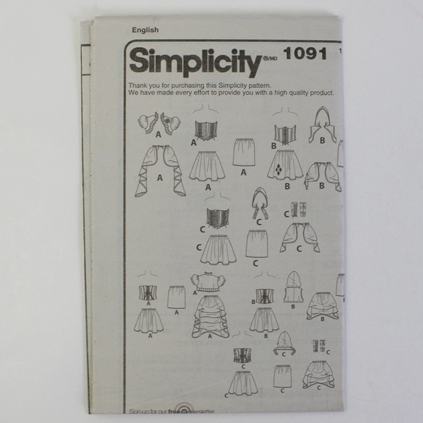 Simplicity LoriAnn Costume Designs 1091 Ivy/Jester Women's Size H5 (6-14)