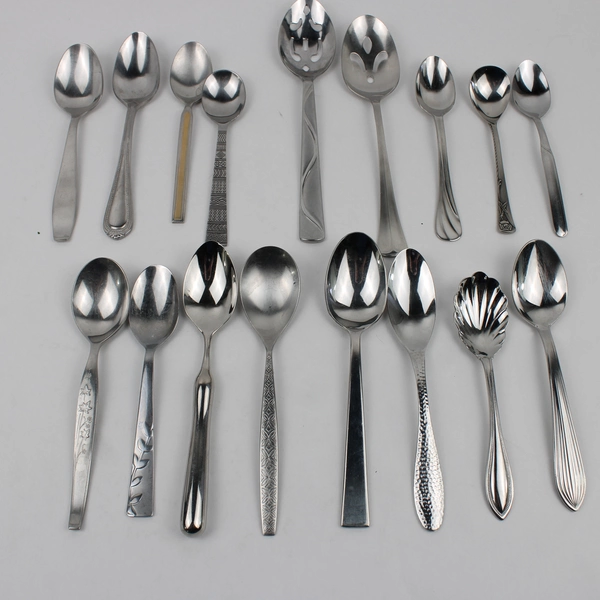 Mixed Lot of 20 Stainless Steel Spoons Wedding Event Flatware