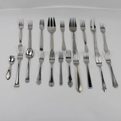 Mixed 20 Pc Lot Stainless Steel Forks Wedding Event Flatware