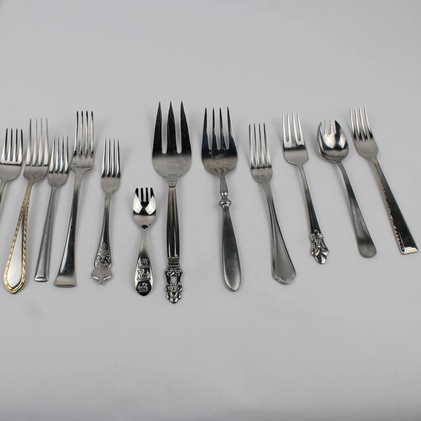 Mixed 20 Pc Lot Stainless Steel Forks Wedding Event Flatware