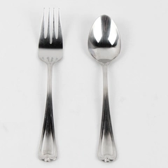Lot of 2 Cambridge Silver Chatham Glossy Pattern Teaspoon 6.75" Salad Fork 7.25"