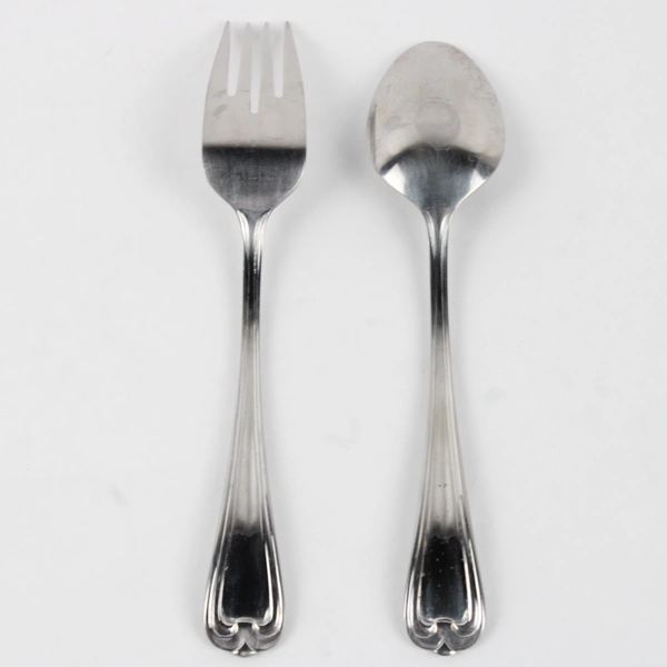 Lot of 2 Cambridge Silver Chatham Glossy Pattern Teaspoon 6.75" Salad Fork 7.25"