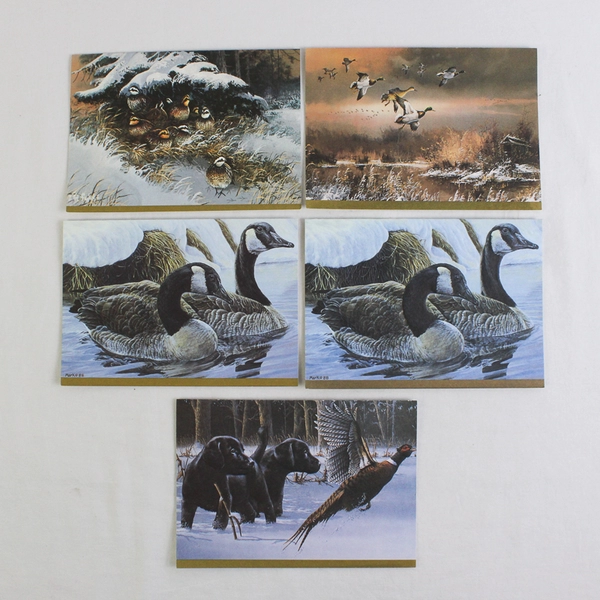 Lot of 5 VTG Cleo Ducks Unlimited Christmas Cards 80s 90s