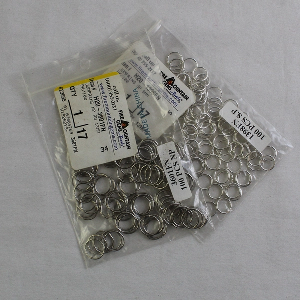 Lot of 2 Fire Mountain Gems Bags of 100 Jump Rings for Crafts/Jewelry