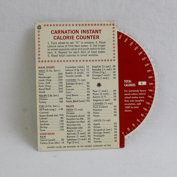 VTG 1963 Carnation Instant Calorie Counter Promotional