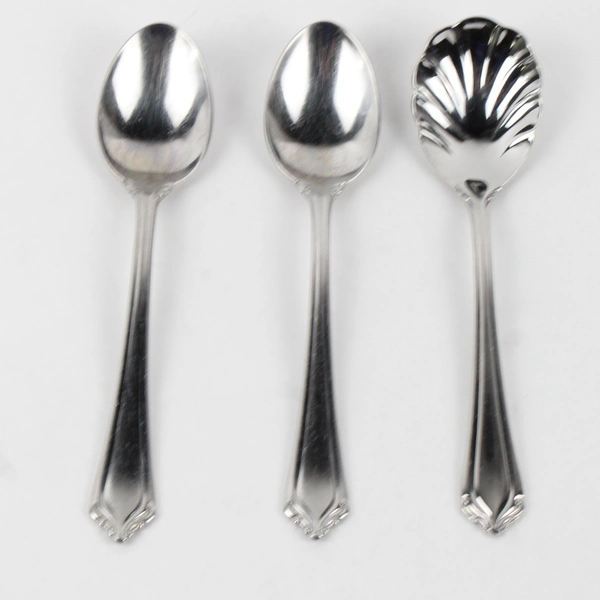 Lot of 3 International Silver Avalon Pattern 2 Teaspoons 1 Sugar Shell Spoon