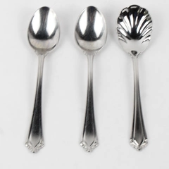 Lot of 3 International Silver Avalon Pattern 2 Teaspoons 1 Sugar Shell Spoon