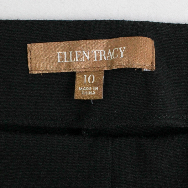 Ellen Tracy Women's 10 Black Pull On Slim Skinny Leg Stretch Dress Pants 