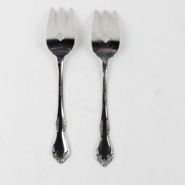 Lot Of 2 Oneida Silver Mansfield (Stainless) Flatware Serving Fork 8.5" Long