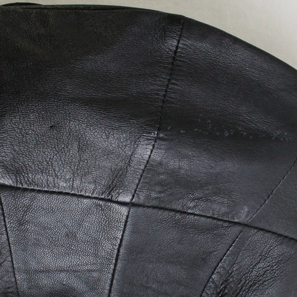 Vtg Buxton Cashmere Lambskin Soft Leather Black Zippered Fanny Pack